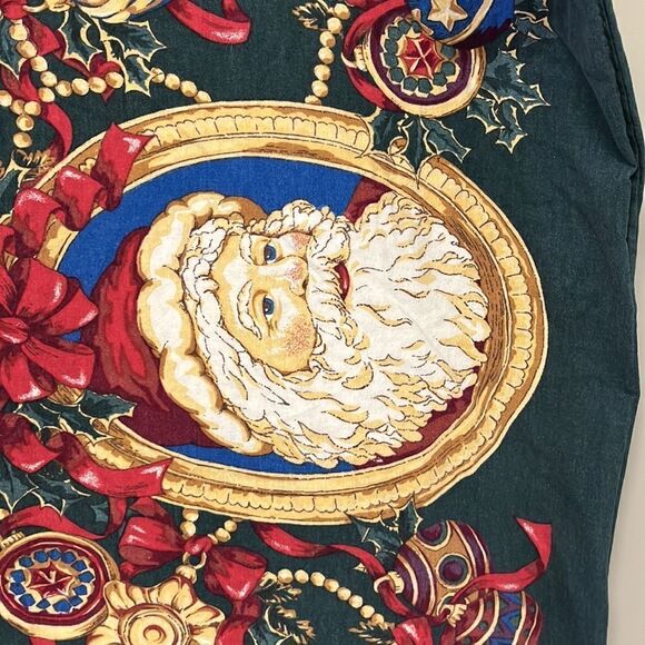 Domestications Set of 2 100% Cotton Flannel Santa Ornaments Green Pillowcases - Picture 14 of 16